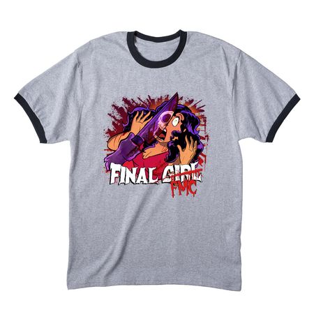 Final FMC Full Front Logo, a Athletic Heather/ Jet Black Cotton Ringer Tee