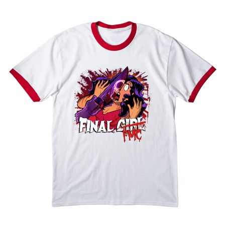 Final FMC Full Front Logo, a White/ Red Cotton Ringer Tee