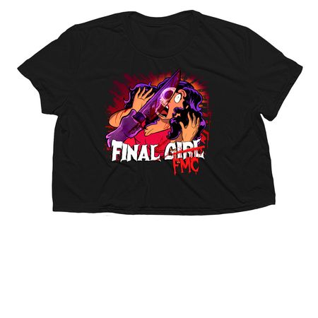 Final FMC Full Front Logo, a Black Women?s Flowy Cropped Tee
