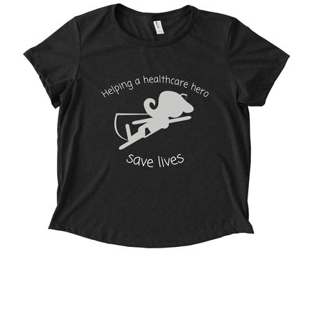 Healthcare Hero, a Space Black Allmade Eco Triblend Women?s Scoop Neck Tee