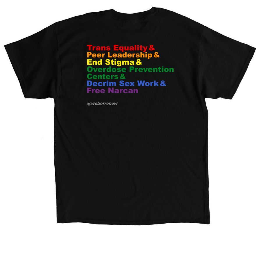 LGBTQIA+ Pride Shirt, a Black Classic Unisex Tee (back-view)