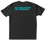 Collective Strength Blue Classic Logo, a Vintage Black Triblend Unisex Tee (back-view)