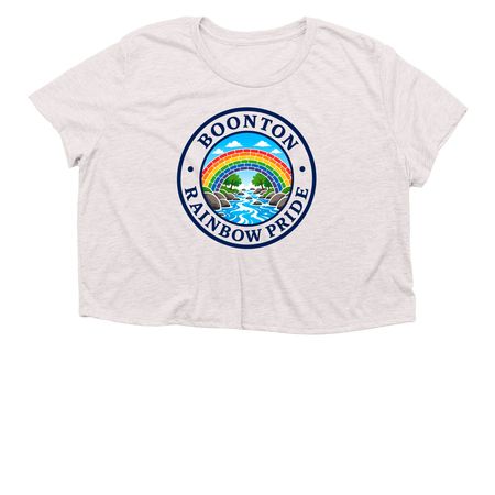 Boonton Rainbow Pride ? Official Seal Tee, a Heather Dust Women?s Flowy Cropped Tee