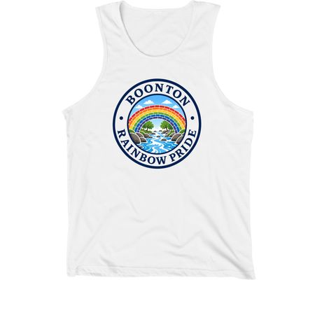 Boonton Rainbow Pride ? Official Seal Tee, a White Premium Cotton Tank