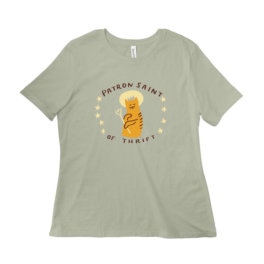 Patron Saint of Thrift, a Thyme Women?s Relaxed Cotton Tee