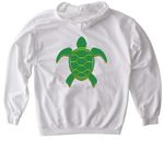White Lewis hoodie, a White Gildan Softstyle Pullover Hoodie (back-view)