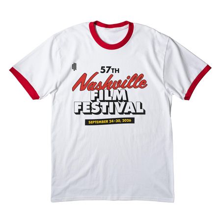 #NashFilm57 White Ringer Tee, a White/ Red Cotton Ringer Tee