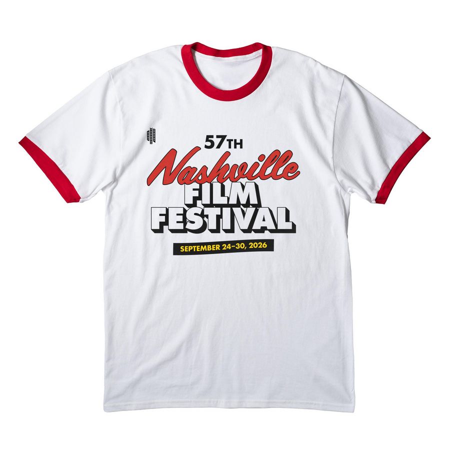 #NashFilm57 White Ringer Tee, a White/ Red Cotton Ringer Tee