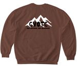 Pocket Front, a Cocoa Softstyle Crewneck Sweatshirt (back-view)