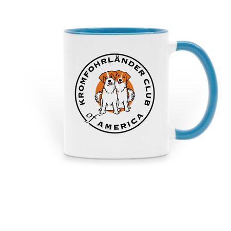 Kromi Cafe Mugs, a Light Blue Two-Tone Ceramic Mug