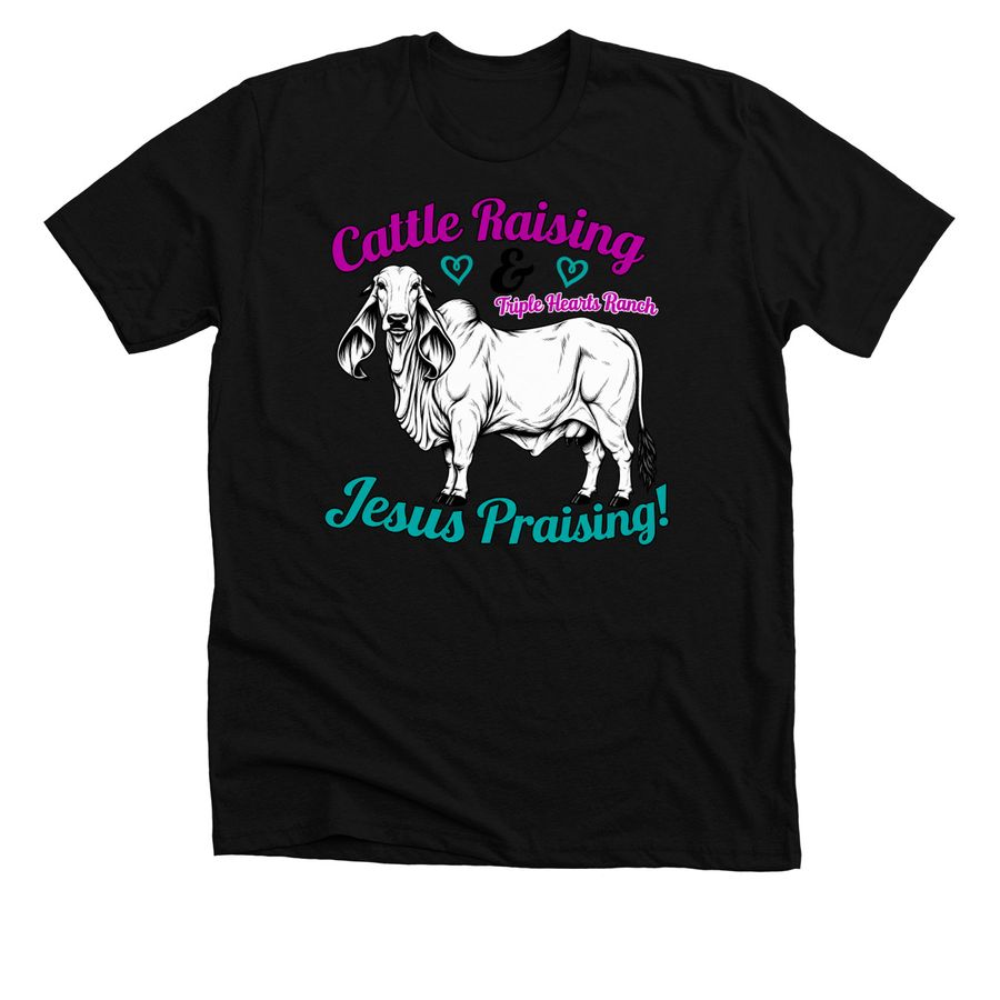 Cattle & Christianity, a Solid Black Blend Premium Unisex Tee