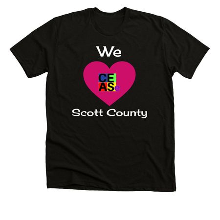 We Love Scott County, a Solid Black Blend Premium Unisex Tee
