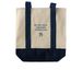 SJSU Community Tote, a Natural/Navy Two-Tone Grocery Tote Bag (back-view)