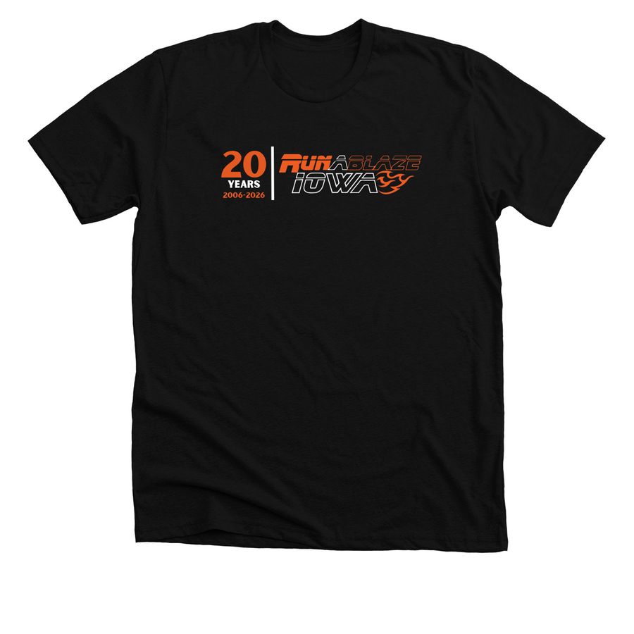 Runablaze Iowa - 20 Years, a Solid Black Blend Premium Unisex Tee