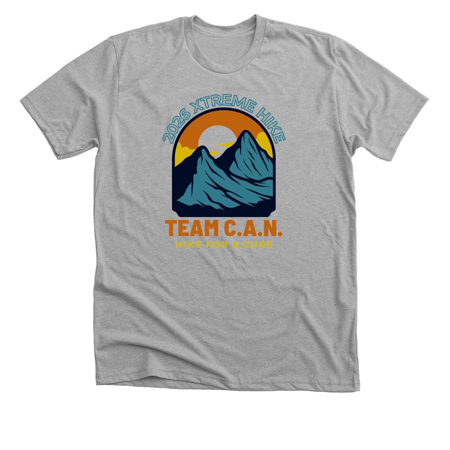 Team C.A.N Hike for a Cure 2026 tshirt, a Athletic Heather Premium Unisex Tee