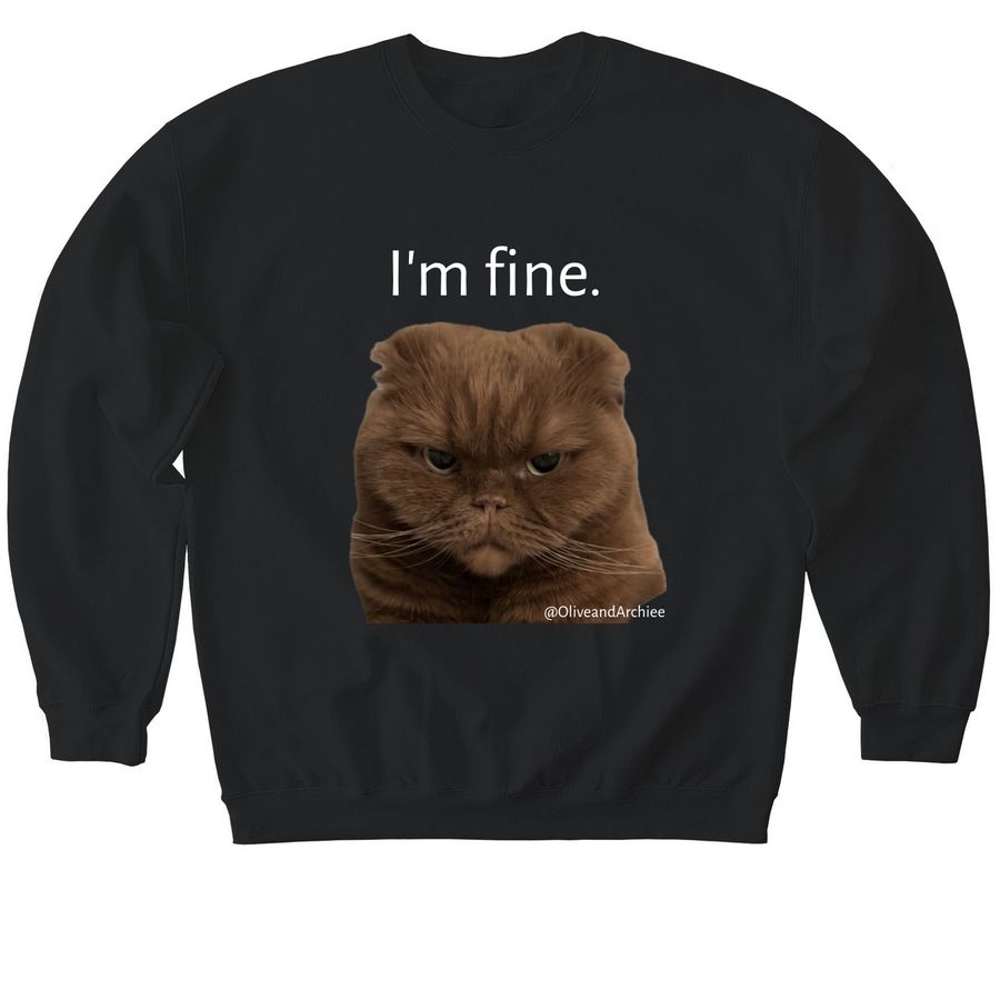 I'm Fine, a Black Softstyle Crewneck Sweatshirt