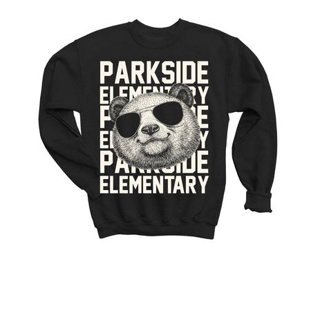 Cool Panda Youth Sweater, a Black Youth Crewneck Sweatshirt