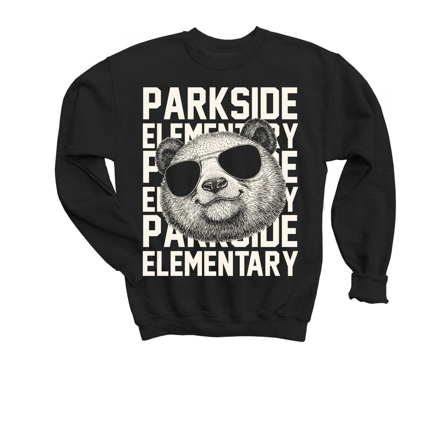 Cool Panda Youth Sweater, a Black Youth Crewneck Sweatshirt