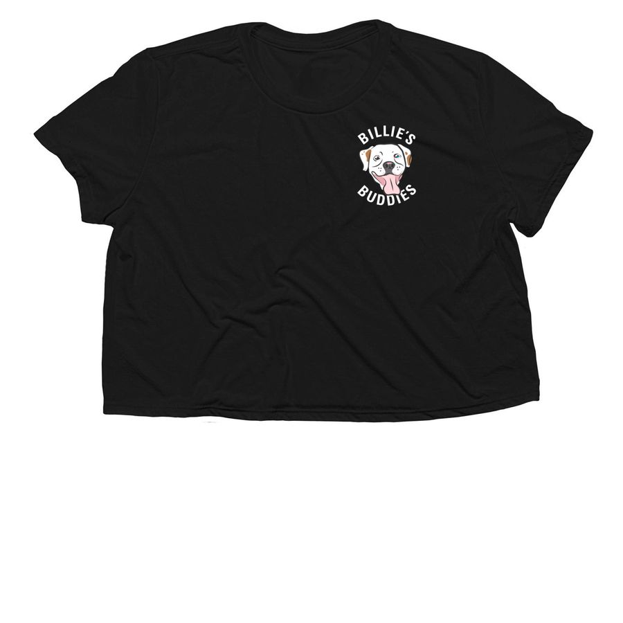 BB - Dual Logo Collection, a Black Women?s Flowy Cropped Tee