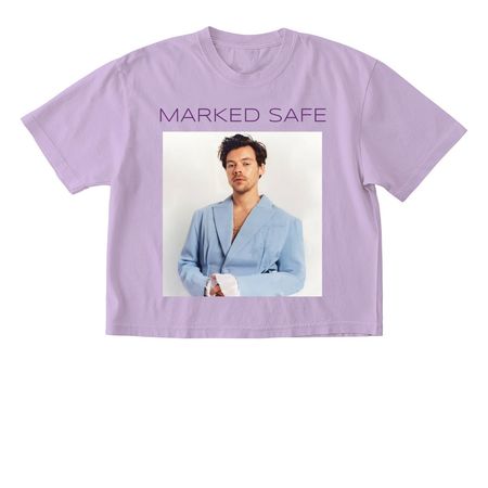 Harry Styles, a Orchid Comfort Colors Boxy Tee