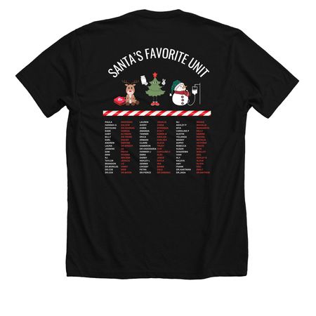 MSICU CHRISTMAS 2024, a Solid Black Blend Premium Unisex Tee (back-view)