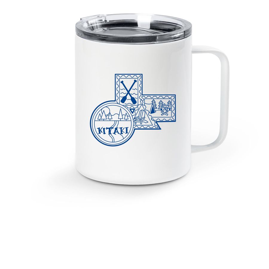 Kitaki Stamp- Mug, a White Stainless Steel Travel Mug