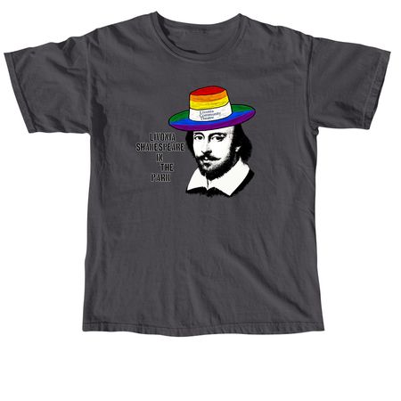 Billy Shakes is PROUD of community theatre!, a Graphite Comfort Colors Unisex Tee