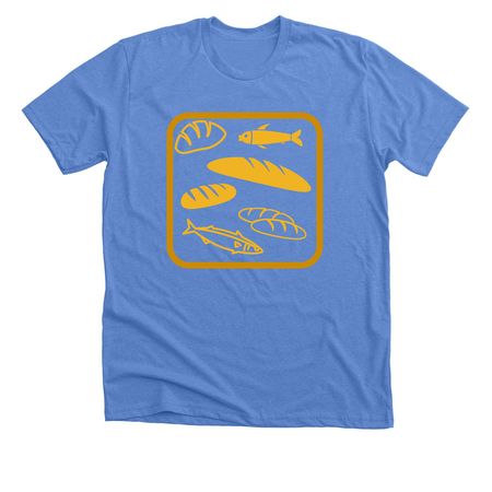 Fishes and Loaves, a Heather Columbia Blue Premium Unisex Tee