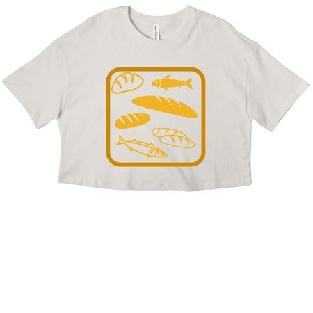Fishes and Loaves, a Vintage White Women?s Cropped Cotton Tee