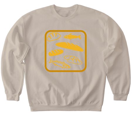 Fishes and Loaves, a Sand Softstyle Crewneck Sweatshirt