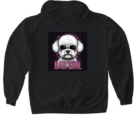 Bad Girl Energy, a Black Gildan Softstyle Pullover Hoodie