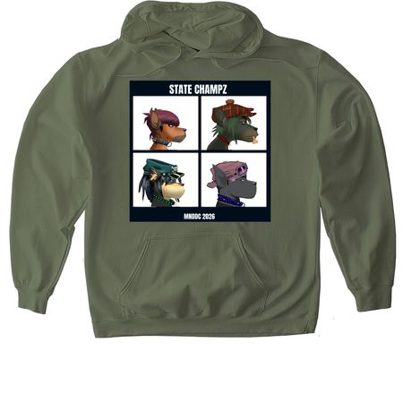 Disc Dogz at State Champz, a Military Green Gildan Softstyle Pullover Hoodie