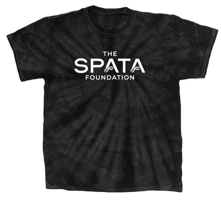 White Logo Merch, a Black Classic Tie Dye Tee