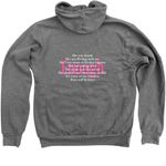 The Enough T-Shirt: A Daily Reminder, a Deep Heather Zip Up Hoodie (back-view)