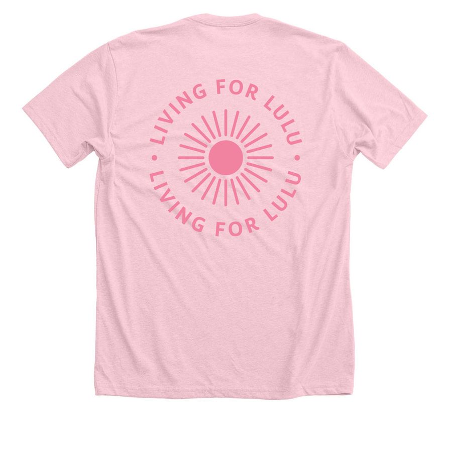 New Living For Lulu Tees and Sweatshirts, a Heather Pink Premium Unisex Tee (back-view)