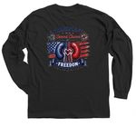 Red, White, and Blue&nbsp;, a Black Classic Long Sleeve Tee (back-view)