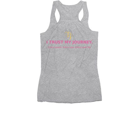 TRUSTURJOURNEY, a Athletic Heather Women's Racerback (back-view)