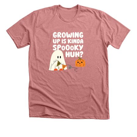 Growing Up Is Kinda Spooky, a Heather Mauve Premium Unisex Tee