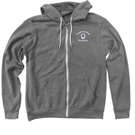 Temporary Home Pet Rescue, a Deep Heather Zip Up Hoodie