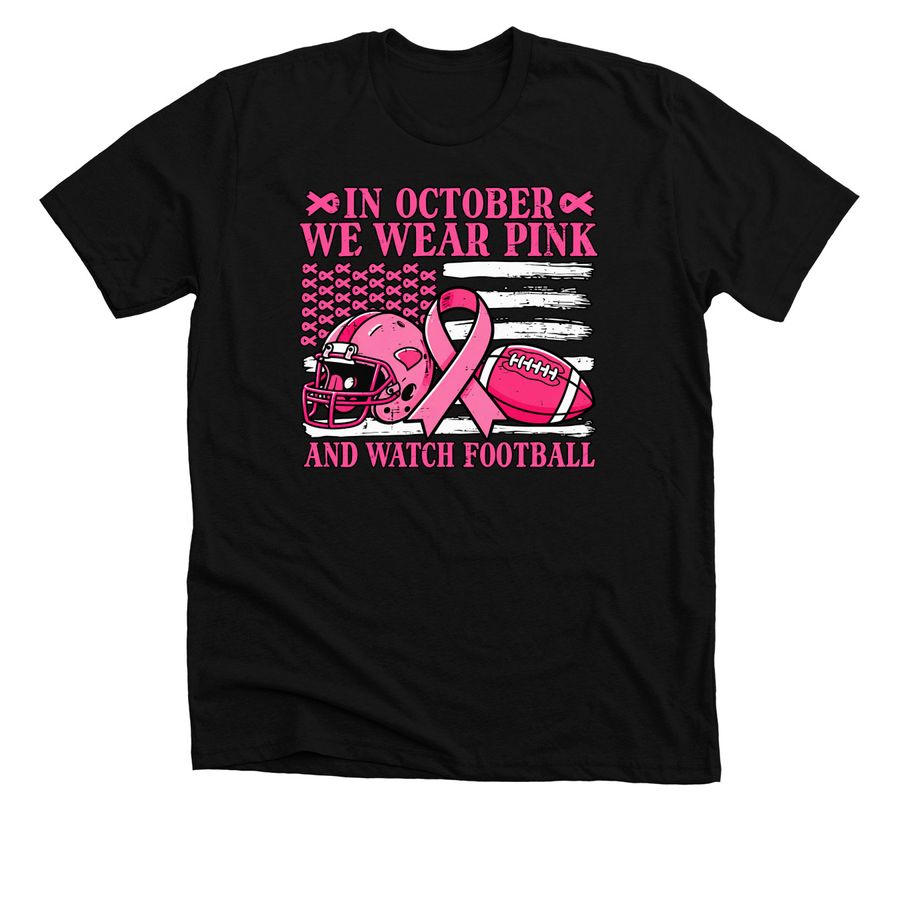 Breast Cancer October We Wear Pink Watch, a Solid Black Blend Premium Unisex Tee
