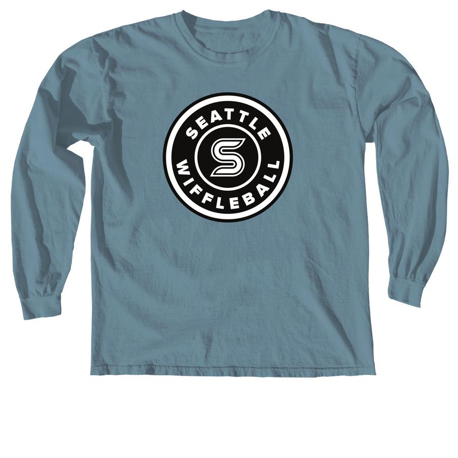 OG Logo in Black, a Ice Blue Comfort Colors Long Sleeve Tee