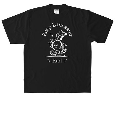 Keep Lancaster Rad!, a Black Heavyweight Garment Dye Tee
