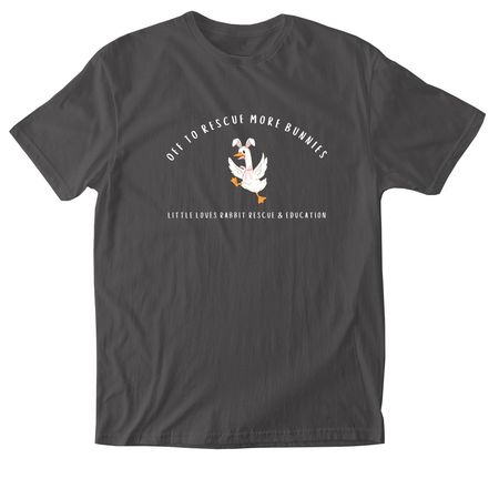Bunny Rescue Porch Goose, a Charcoal Softstyle Cotton Tee