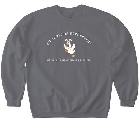 Bunny Rescue Porch Goose, a Charcoal Softstyle Crewneck Sweatshirt