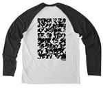 Sober is Sexy Artist Edition N.A, a Space Black/ Bright White Allmade Eco Triblend Colorblock Raglan Long Sleeve Tee (back-view)