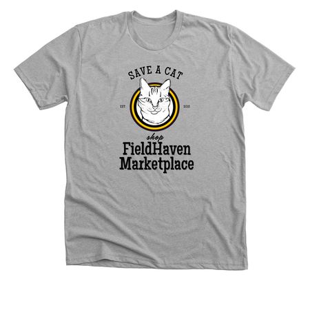 Save a cat - Shop FieldHaven Marketplace, a Athletic Heather Premium Unisex Tee