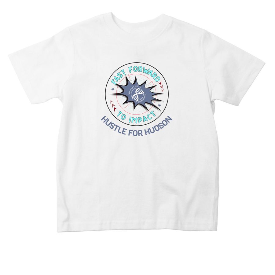 HUSTLE FOR HUDSON, a White Toddler Tee