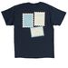 MassBQ Postage Stamp Collection, a Navy Classic Unisex Tee (back-view)