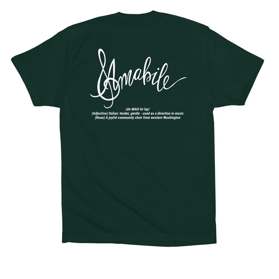 Amabile Choir Tees, a Forest Premium Cotton Tee (back-view)