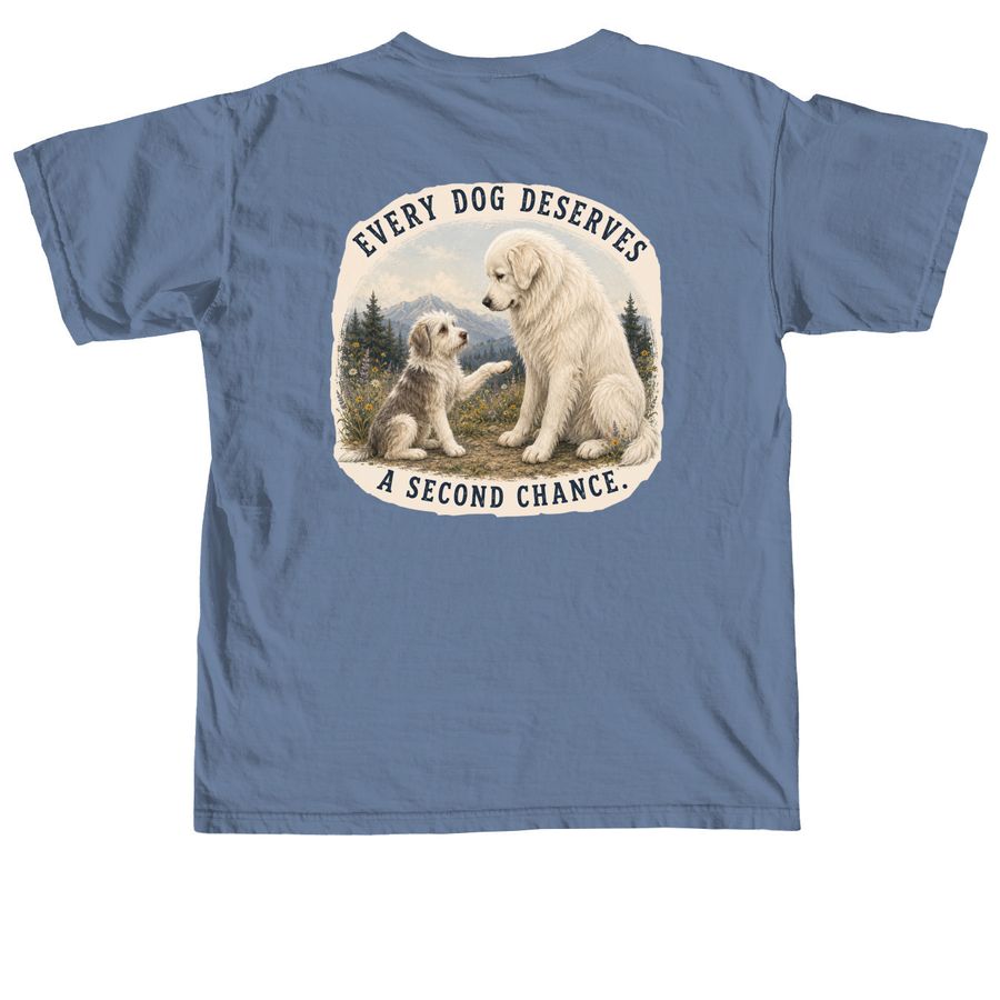 Every Dog Deserves a Second Chance, a Blue Jean Comfort Colors Unisex Tee